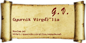 Gyurnik Virgília névjegykártya